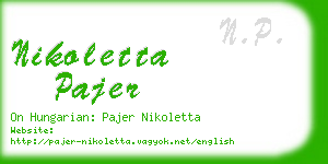 nikoletta pajer business card